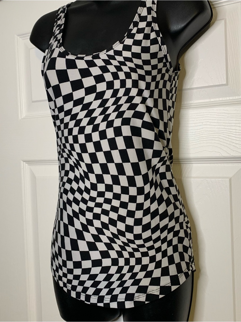 Black & White Checker Tank Top - Picture 2 of 4